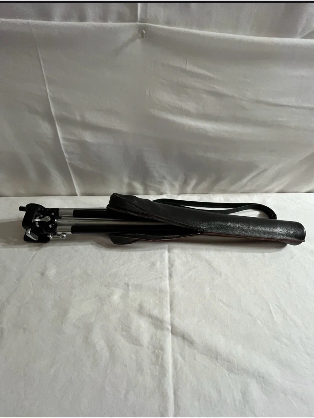 Compact Black Camera Tripod with Pan Handle
